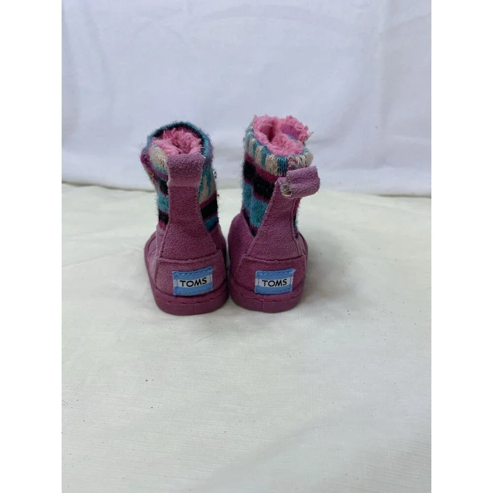 TOMS Nepal Boot Pink Suede Mix Boot size Tiny 2 T